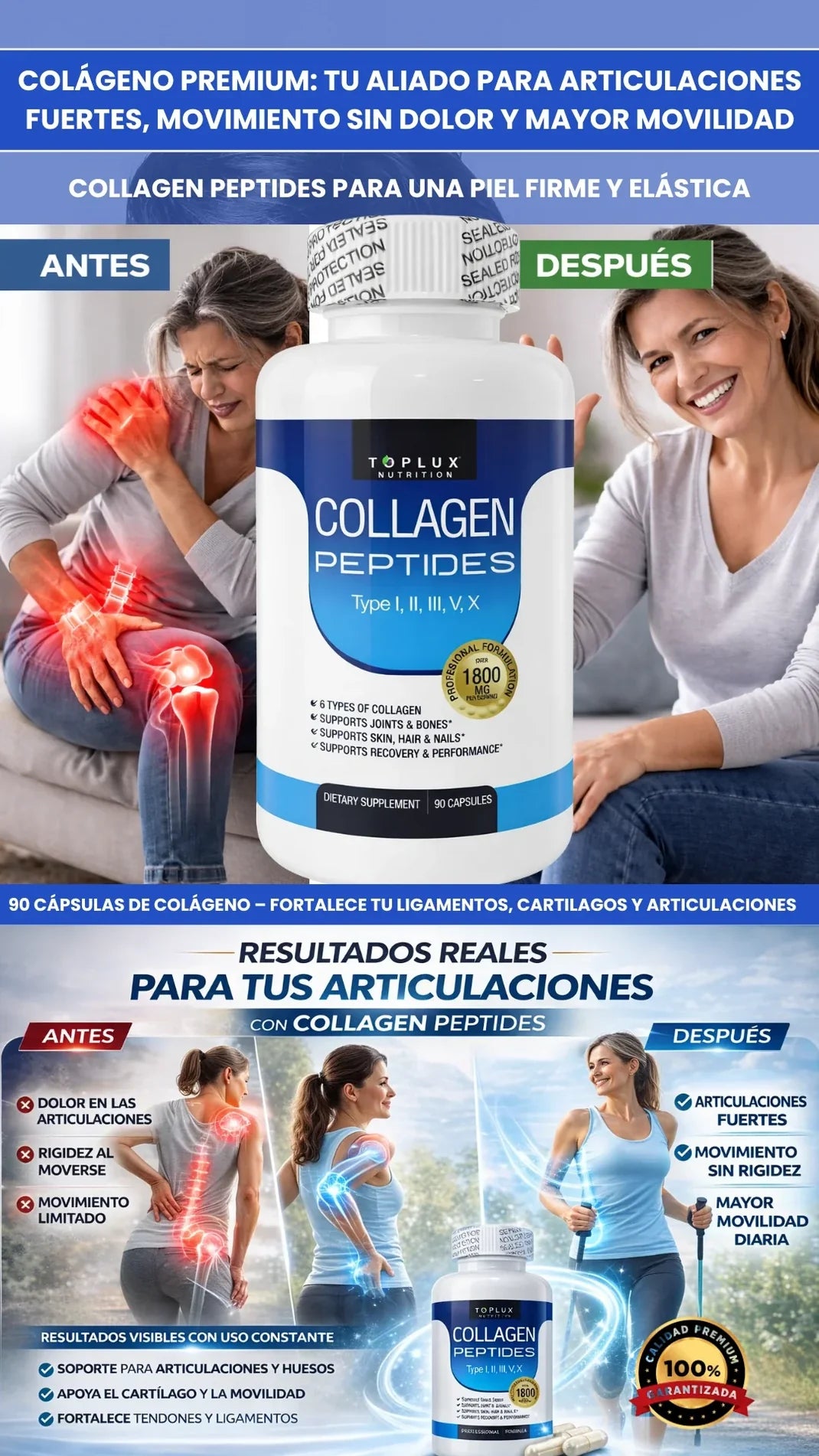 Collagen Peptides, Bienestar para tu piel y articulaciones 90 cápsulas